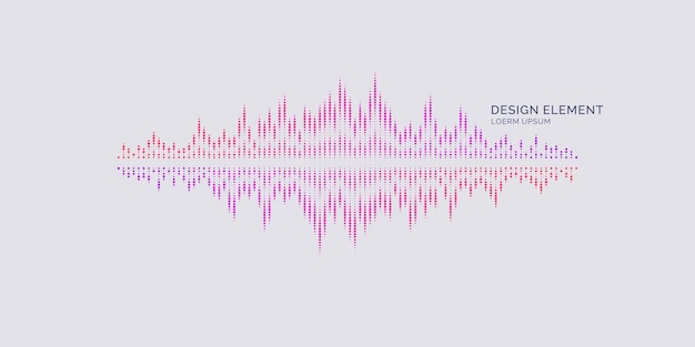 Vettore elemento astratto con particelle dinamiche. illustrazione vettoriale in stile piatto minimalista