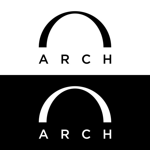 Vector abstract elements of arch line vector logo for the construction of doors windows buildings and architecture on a black and white isolated background