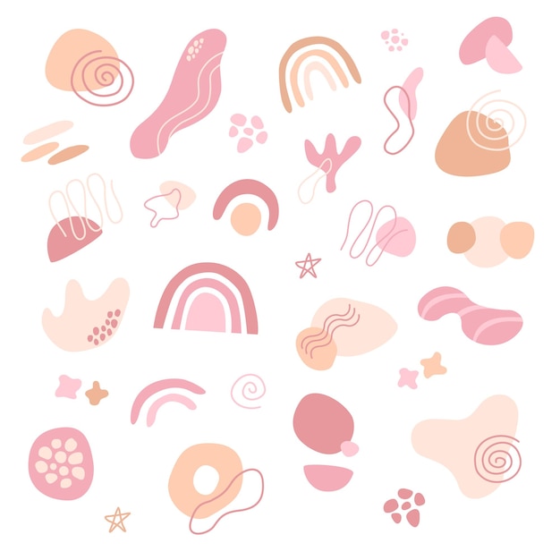 Vector abstract elements collection in pastel colors