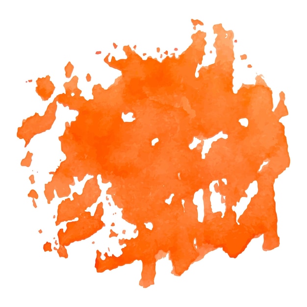 Vector abstract elements for design gouache watercolor paints freedom of form orange texture brush