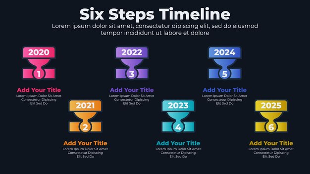 Vector abstract elements of graph and diagram with 6 steps infographic