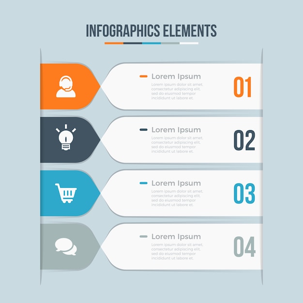 Vector abstract elements of graph, diagram with steps, options, parts or processes