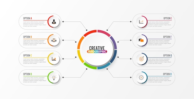 Abstract elements of graph infographic template with label