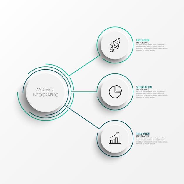 Abstract elements of graph infographic template with label