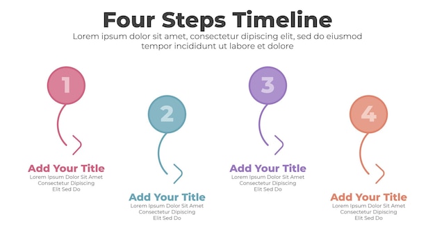 Abstract elements of graph and timeline diagram with 4 steps infographic
