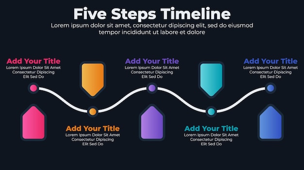 Vector abstract elements of graph and timeline diagram with 5 steps infographic