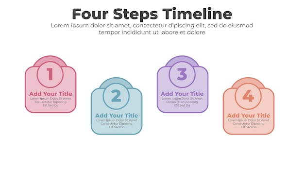 Abstract elements of graph and timeline diagram with four steps infographic
