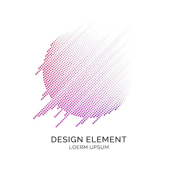 Abstract elements with dynamic lines and particles. Vector illustration in flat minimalistic style