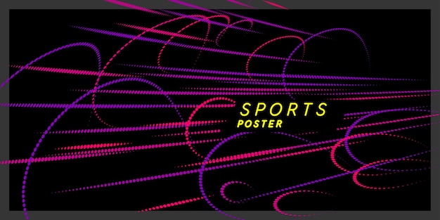ダイナミックな線で抽象的な要素スポーツポスター現代ベクトルイラスト