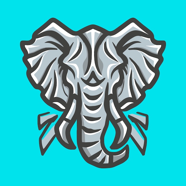 abstract elephant head mascot design