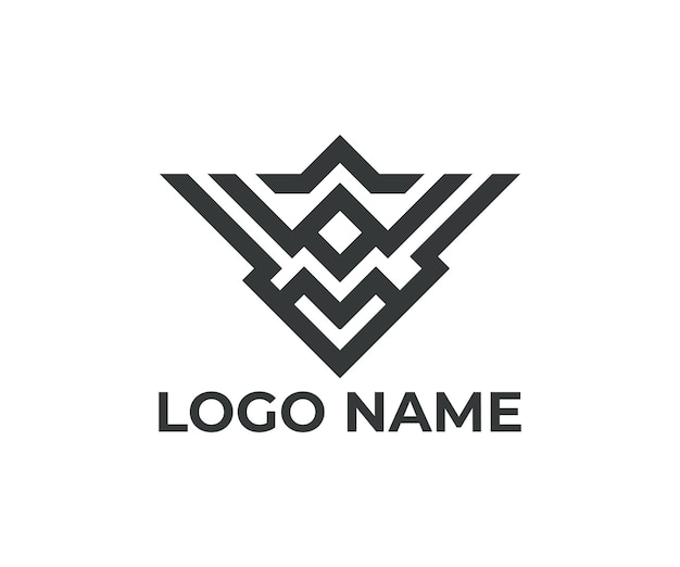 Abstract embleem Logo Monogram Logo met zwarte kleur
