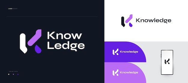 Abstract en modern Letter K Logo-ontwerp voor bedrijfslogo voor merk en technologie