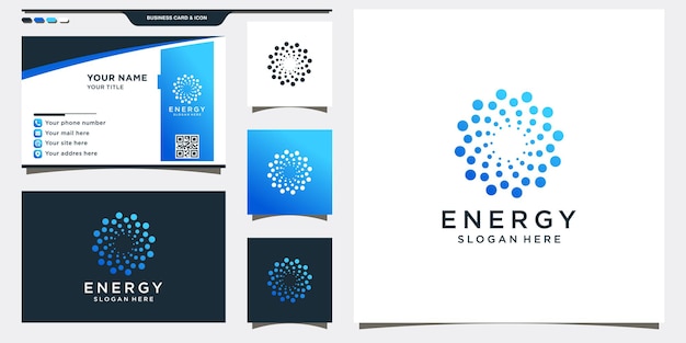 ドットスタイルの抽象的なエネルギーロゴ