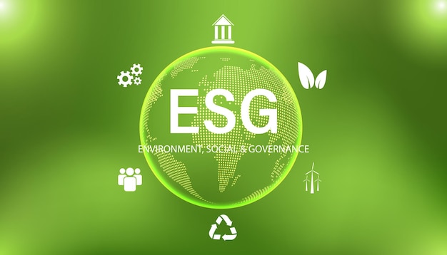 아이콘 개념 지속 가능한 기업 개발 환경 사회 및 거버넌스를 가진 추상 Esg