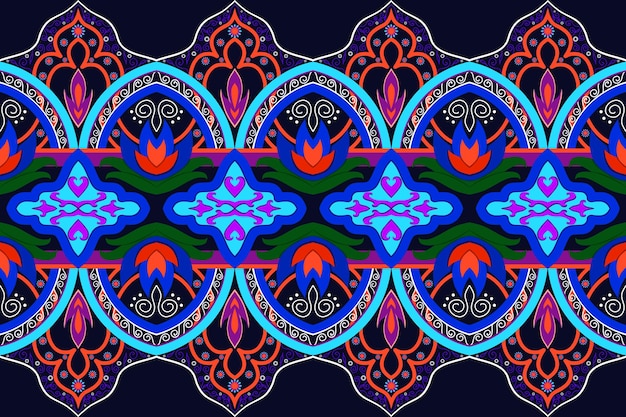 Вектор Абстрактный этнический геометрический узор для фоновых обоев батик, ткань и вышивка