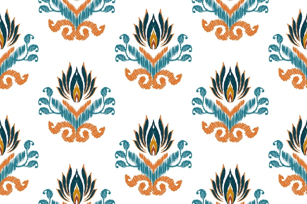 Abstract ethnic ikat background Ethnic seamless pattern in tribal Fabric Mexican style