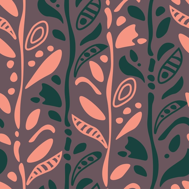 Abstract ethnic plant endless pattern