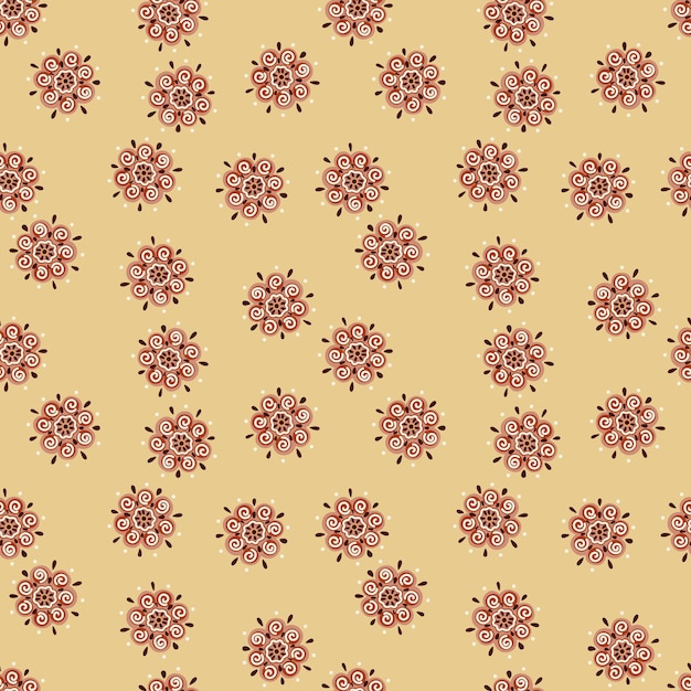 Abstract etnisch knopbloem naadloos patroon Gestileerd bloemen botanisch behang voor stofontwerp textielprint inpakpapier omslag vectorillustratie