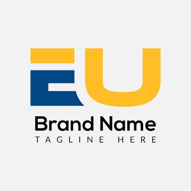 抽象的な EU 文字モダンな初期ロゴ デザイン