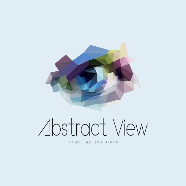 Abstract eyes view mosaic logo template design for brand or company and other