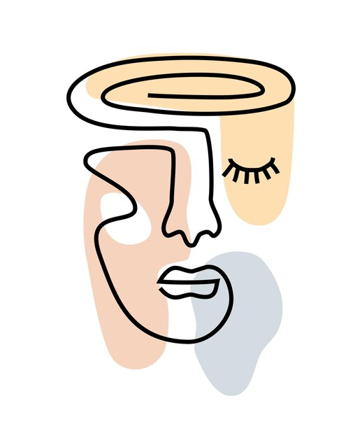Premium Vector | Abstract face art lines vector