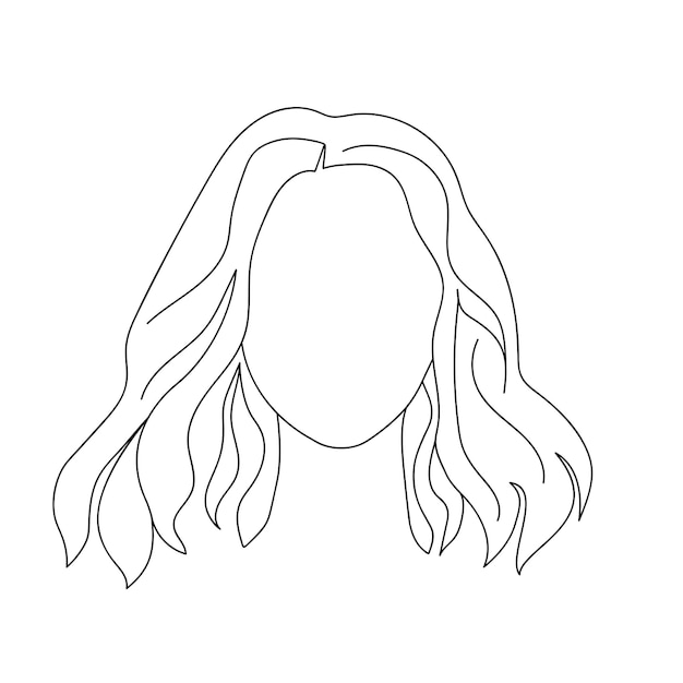 Vector abstract face one line drawing set doodle portrait minimalistic style logo icon label international