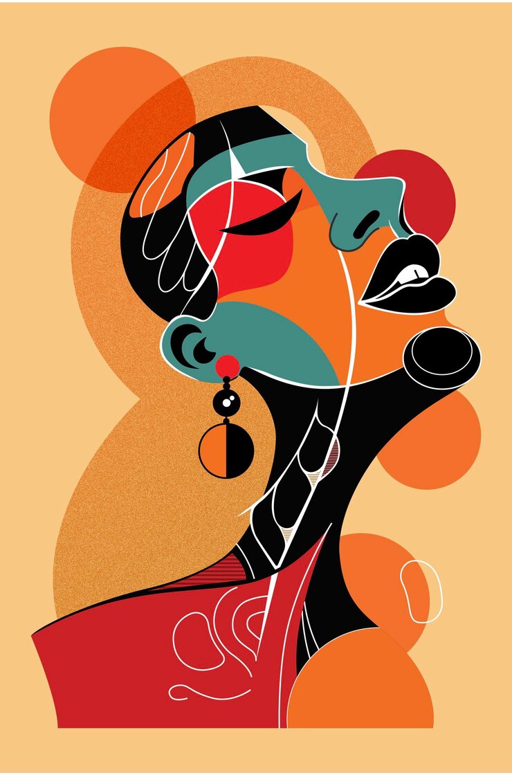 Vector abstract face vector 6
