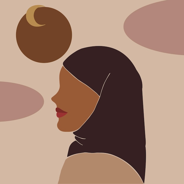 Abstract faceless woman in hijab Muslim girl