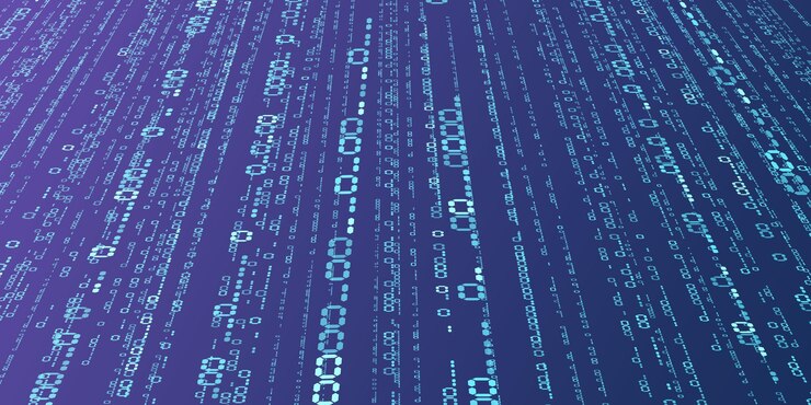 Vector abstract falling digits digital code rain in a matrix inspired futuristic style vector illustration