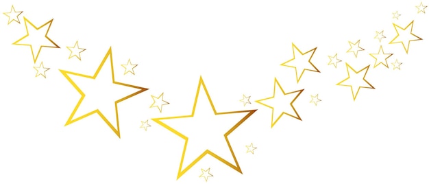 Abstract falling star vector Illustration with golden christmas stars on white background