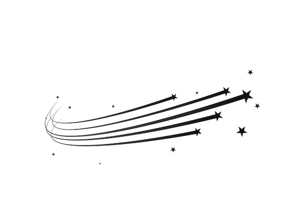 Abstract falling star with trail Shooting stars motion vortex Comet meteoroid Asteroid Speed line