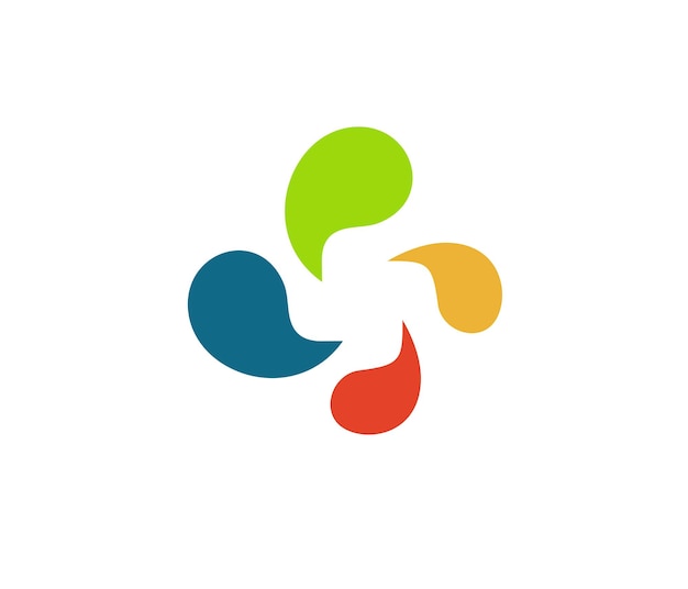 Абстрактный значок вентилятора красочный логотип для медицины и экотехнологии Логотип для вентилятора или охладителя аптеки или скорой помощи энергетической турбины или кондиционера Векторная иллюстрация