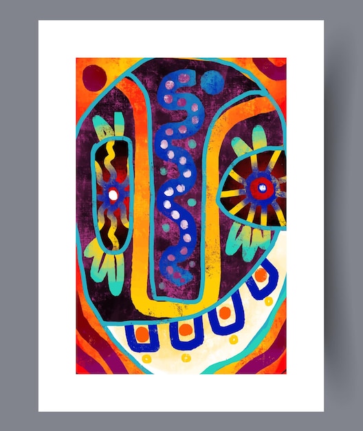 Abstract fantasy colorful tracery wall art print