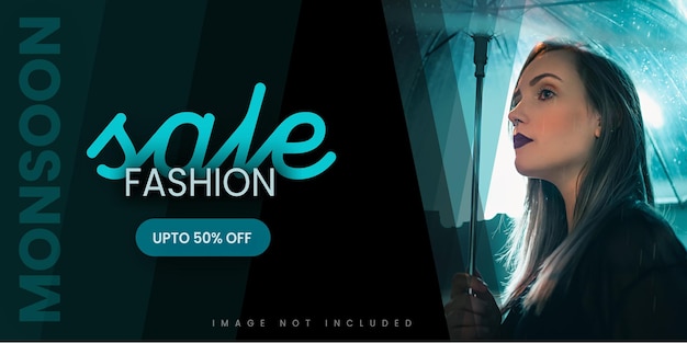 Abstract Fashion Monsoon Sale Banner Offer Discount Business Background Free Vector