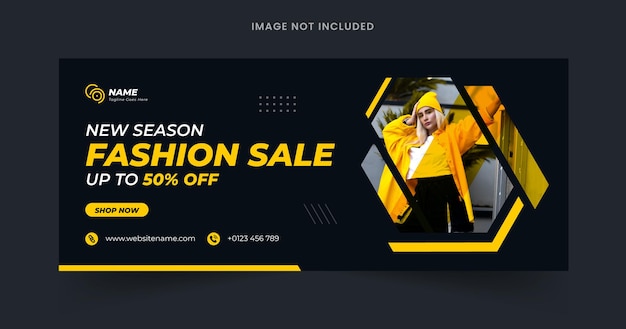 Abstract fashion sale web banner template design