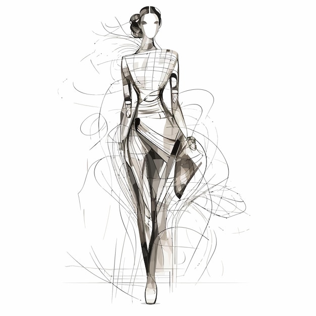 Vector abstract fashion woman