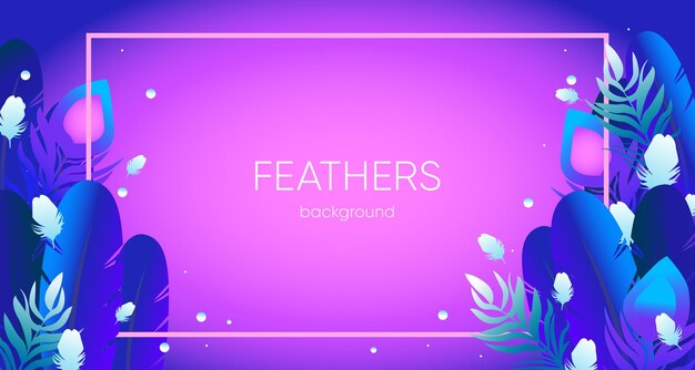 Abstract feather background. neon colorful vector. illustration for banner, social media post, web s