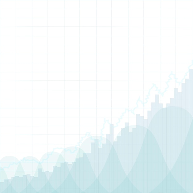 株式市場の上昇傾向の折れ線グラフを含む抽象的な財務チャート。