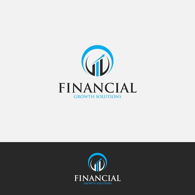 Abstract financial growth solutions logo design template