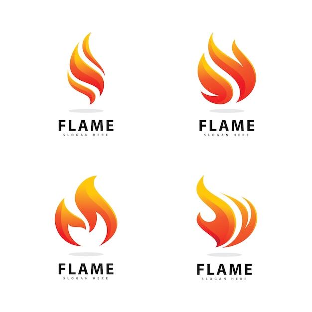 Simbolo astratto del logo della fiamma del fuoco con il colore sfumato