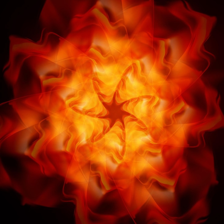 Vector abstract fire flames on a black background colorful illustration