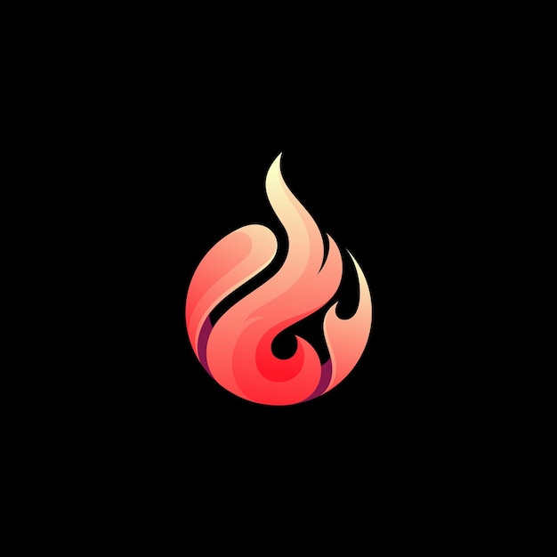 Vector abstract fire logo illustration red color fire ball logos