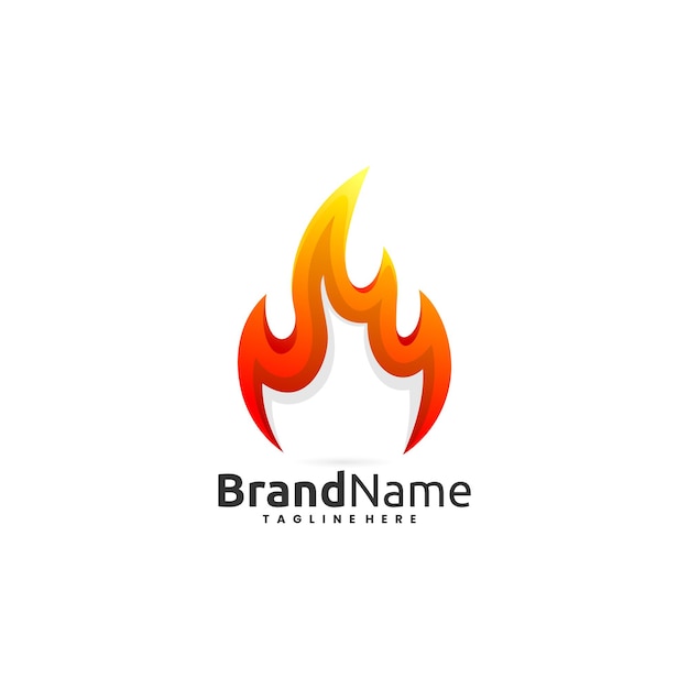Абстрактный логотип огня в простом стиле