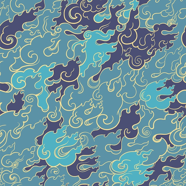 Abstract fire seamless pattern