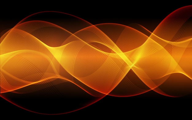 Abstract fire sparkle wavy flowing lines with light effect background