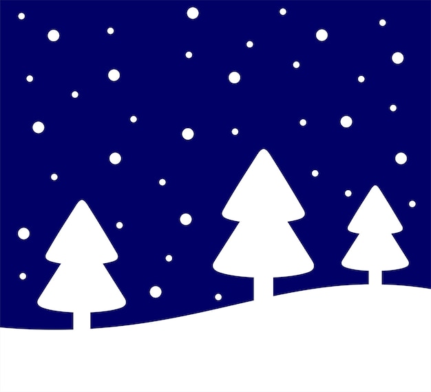 눈 덮인 숲에서 추상 전나무입니다. 겨울 풍경. 크리스마스 카드. 벡터 일러스트 레이 션.