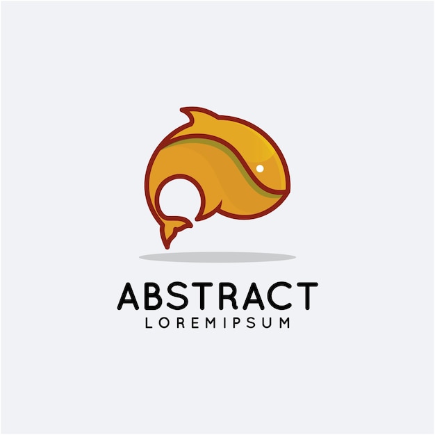 Abstract Fish Jump Logo Template