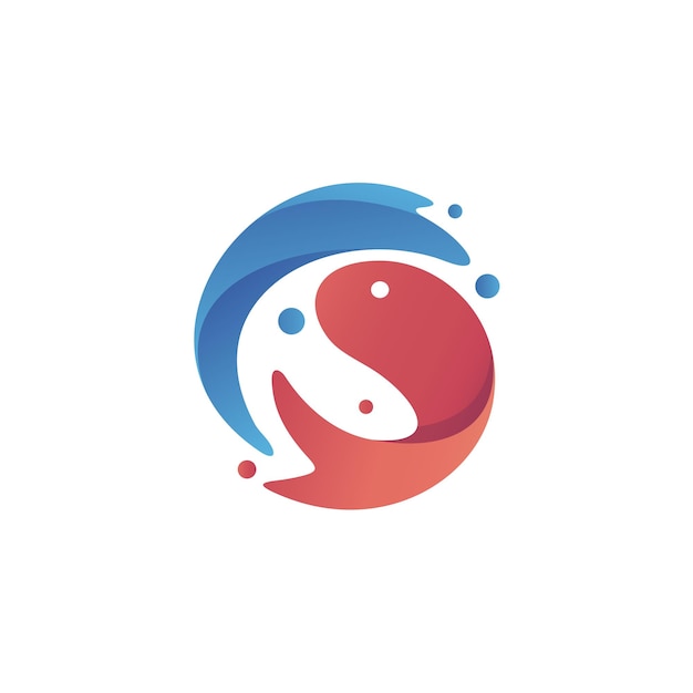 Абстрактный вектор дизайна логотипа рыбы
