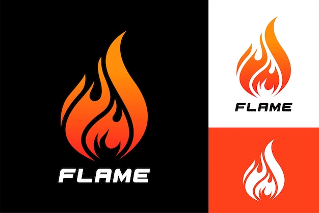 Abstract Flame Fire Logo Design