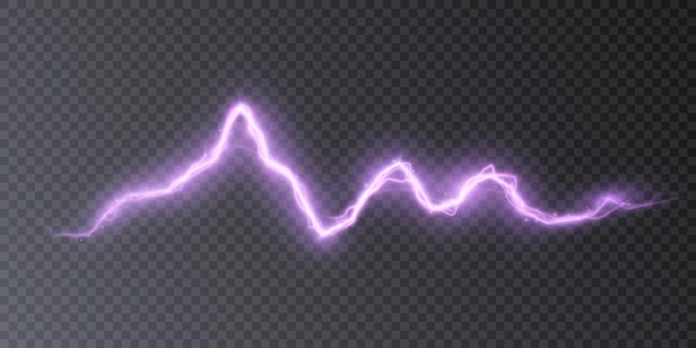 Abstract flash of light with elements of electric discharge lightning High current power Vector